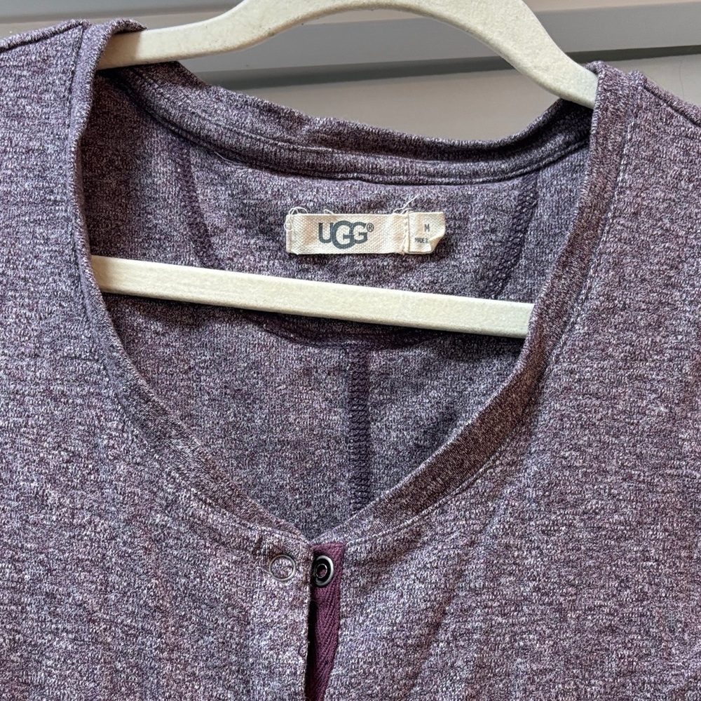 UGG Heathered Purple Knit Pajama Romper 100% Cotton